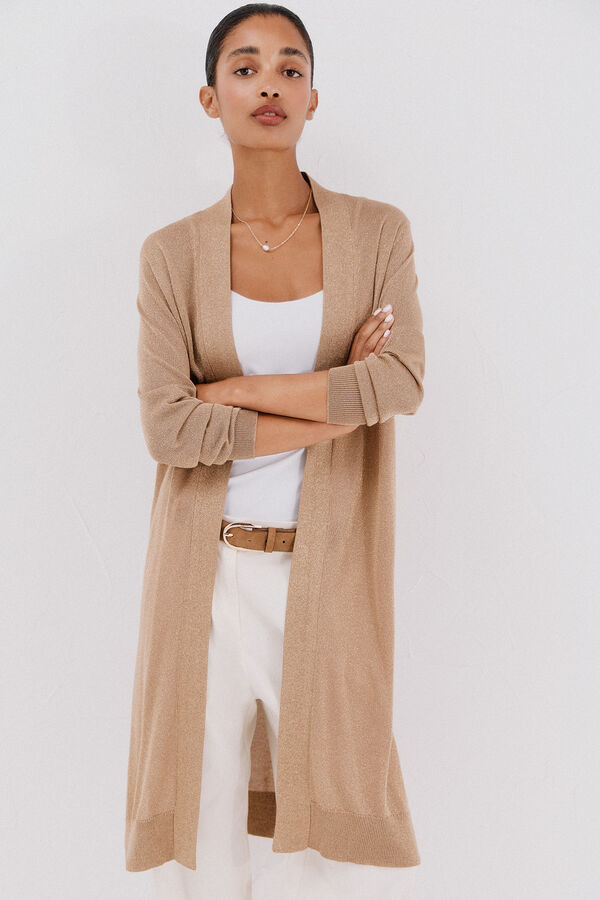 Cortefiel Su&eacute;ter de tejido fino Dorado