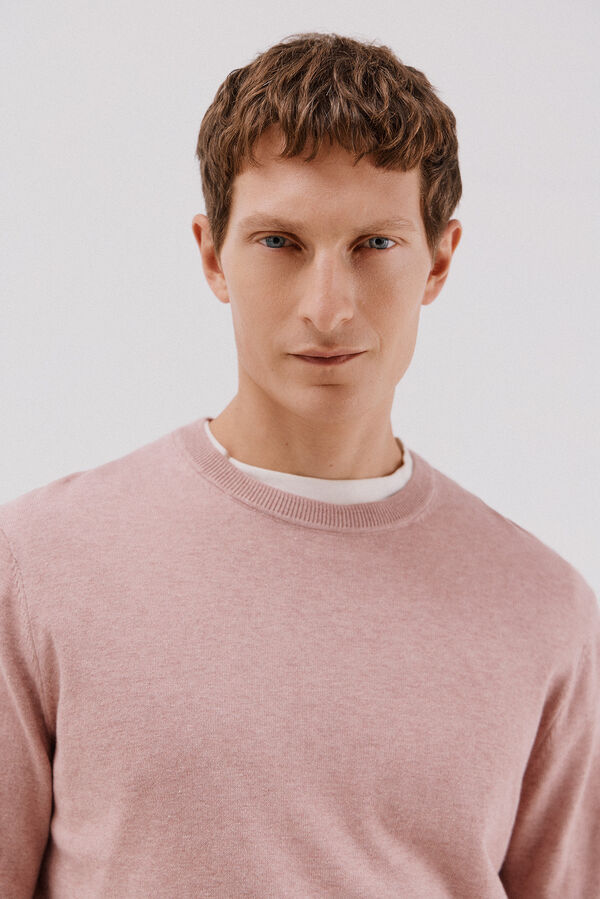 Cortefiel Jersey algodón cashmere cuello caja Rosa