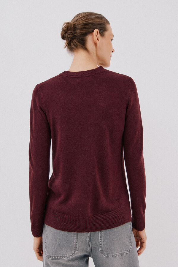 Cortefiel Suéter tacto suave Vino