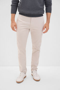 Cortefiel Pantalón chino slim fit Marfil
