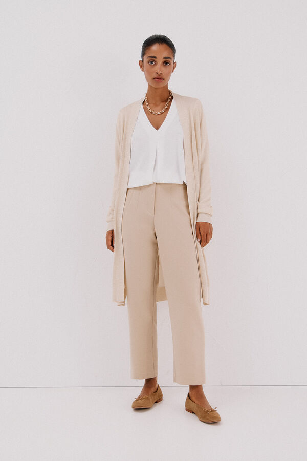 Cortefiel Su&eacute;ter de tejido fino Beige