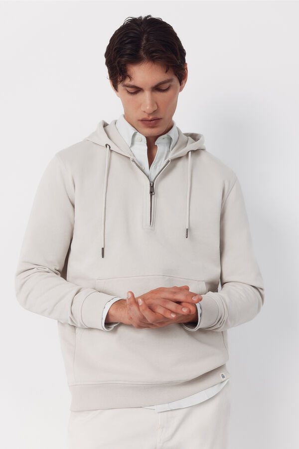 Cortefiel Sudadera con capucha Beige