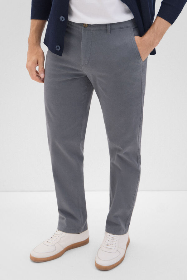 Cortefiel Pantalón chino regular fit Gris