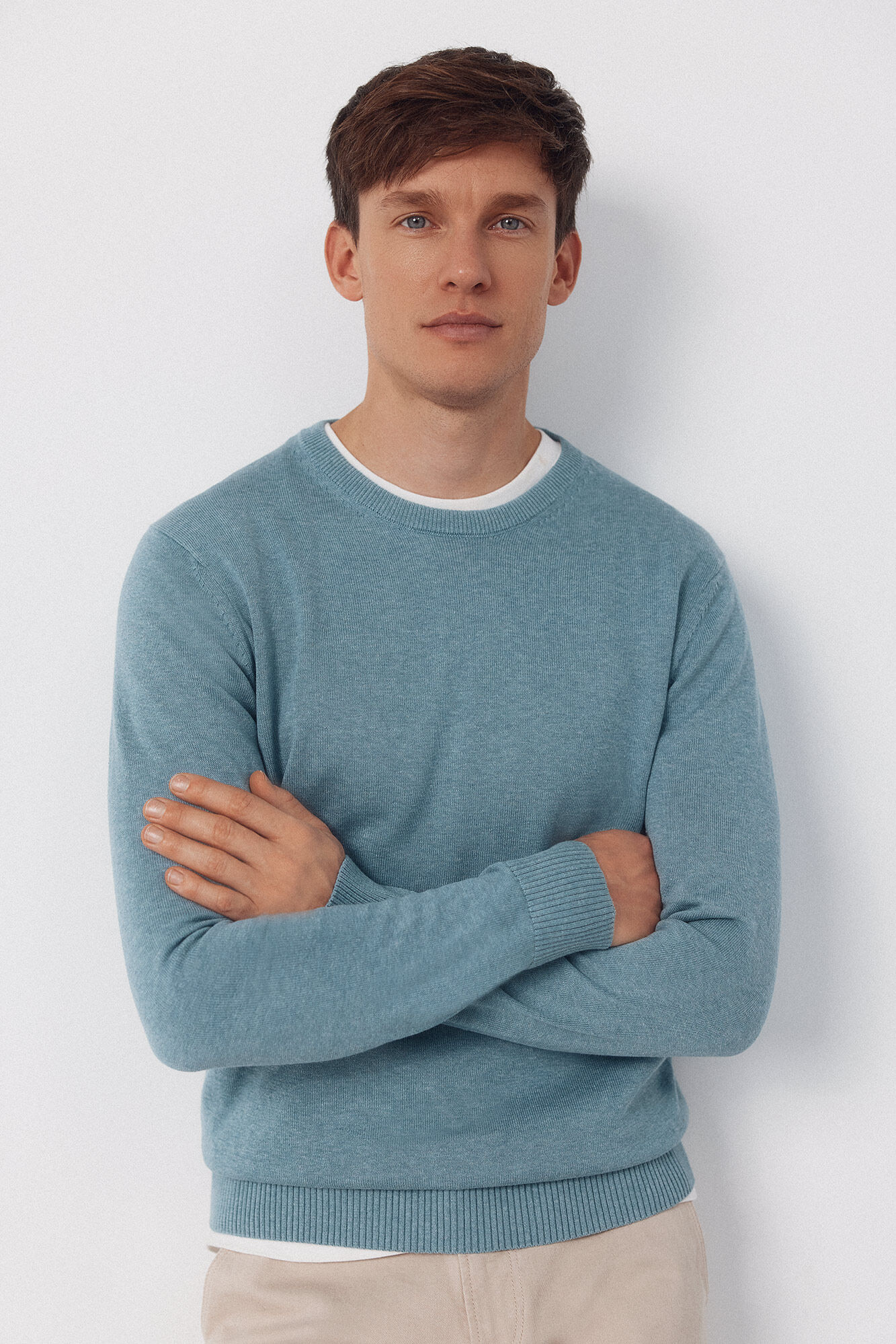 Cortefiel Jersey punto algod&oacute;n cuello redondo b&aacute;sico