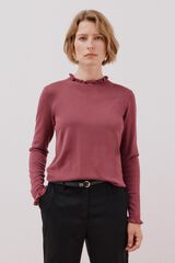 Cortefiel Chaleco calado bicolor Vino