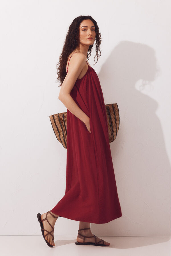 Cortefiel Vestido fluido Rojo