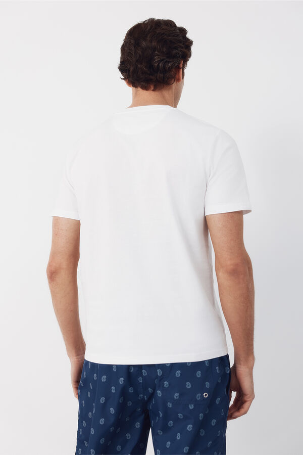 Cortefiel Camiseta bordado Blanco