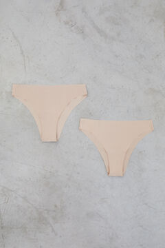 Dash and Stars Pack de 2 panties brasileñas cortadas a láser en color nude café