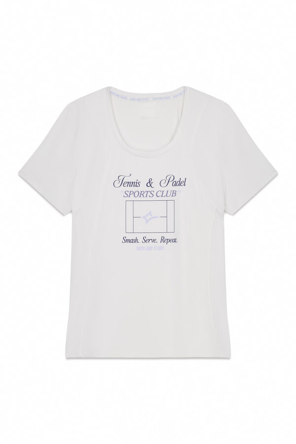 Dash and Stars Playera blanca de manga corta blanco