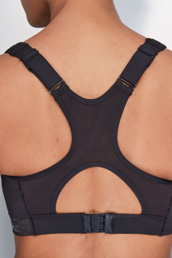 Dash and Stars Brasier deportivo el&aacute;stico 4D con mayor cobertura en negro negro