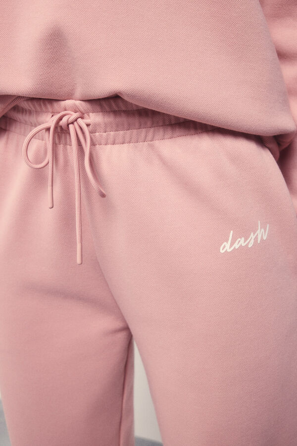 Dash and Stars Pantalón recto felpa piqué rosa rosa