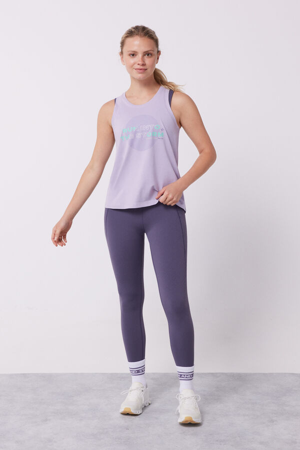 Dash and Stars Camiseta tirantes lila 100% algodón morado/lila
