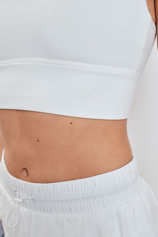 Dash and Stars Brasier deportivo crop 4D Stretch blanco blanco