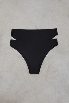 Dash and Stars Pack de 2 panties brasileñas negras cortadas a láser negro