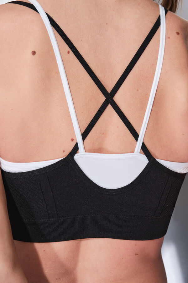 Dash and Stars Brasier deportivo negro SIN COSTURAS COMFORT negro