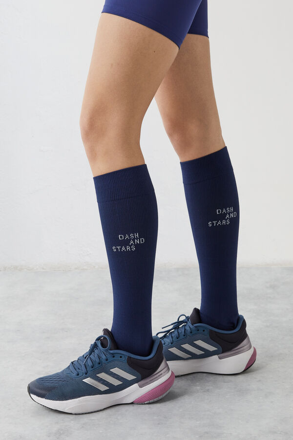 Dash and Stars Calcetines altos técnicos azul marino 