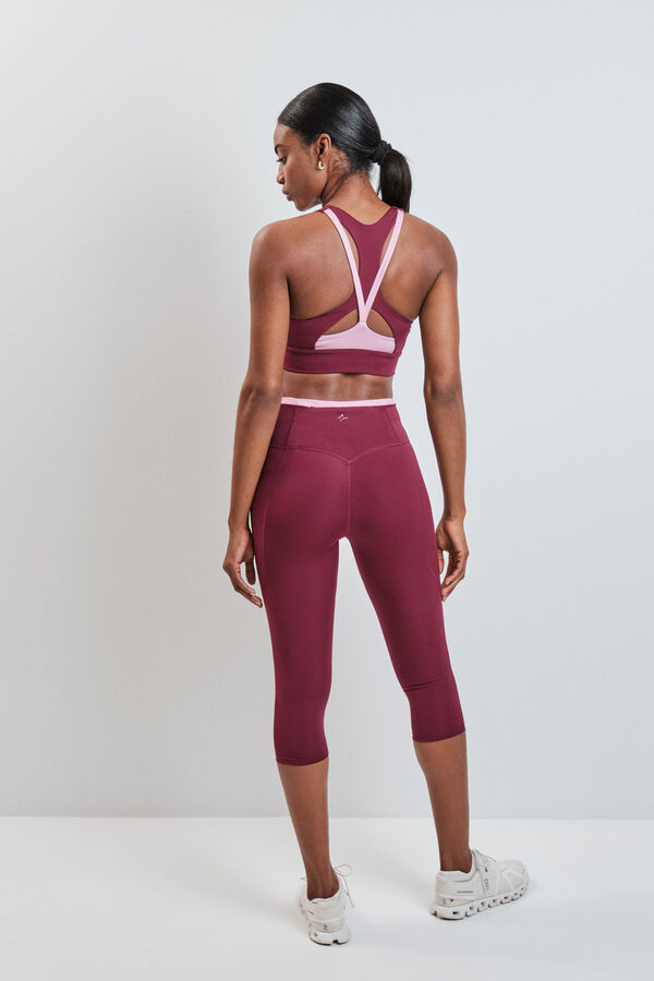 Dash and Stars Leggings capri 4D STRETCH vino p&uacute;rpura
