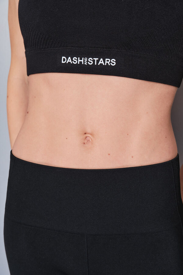 Dash and Stars Pantal&oacute;n legging negros tobilleros SIN COSTURAS COMFORT negro