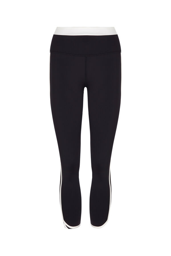 Dash and Stars Leggings crop con transparencias laterales 4D STRETCH negro negro