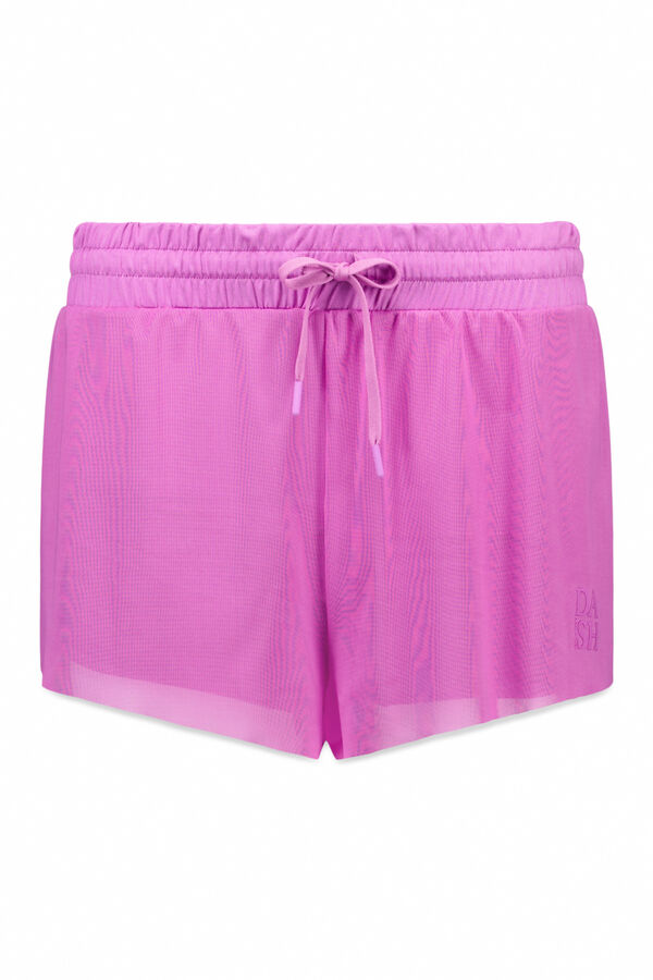 Dash and Stars Short ultra ligero de malla rosa rosa