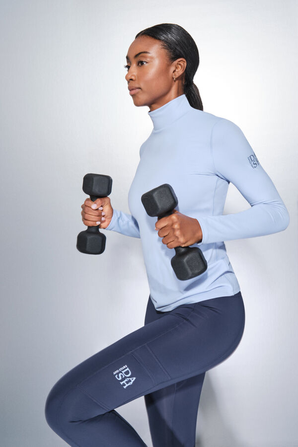 Dash and Stars Playera de manga larga azul beb&eacute; azul