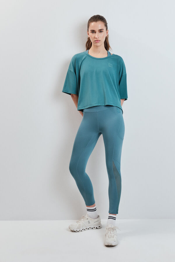 Dash and Stars Leggings 4D STRETCH crop verde verde