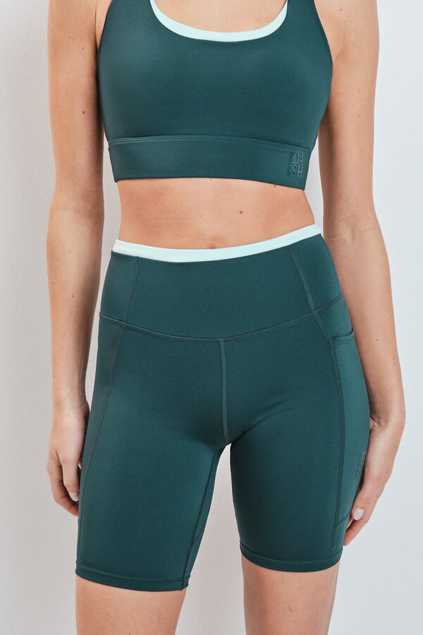 Dash and Stars Leggings ciclista 4D STRETCH verde verde