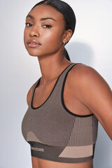 Dash and Stars Brasier deportivo marrón SIN COSTURAS FIT marrón