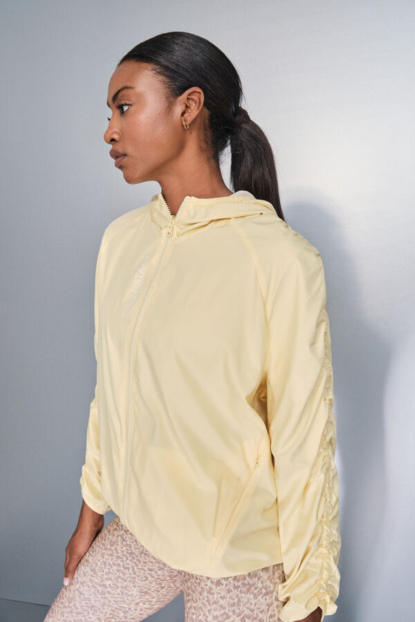Dash and Stars Chamarra ligera reversible con capucha amarilla estampado