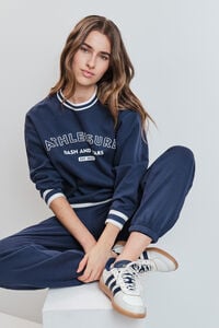 Dash and Stars Sudadera college de felpa azul