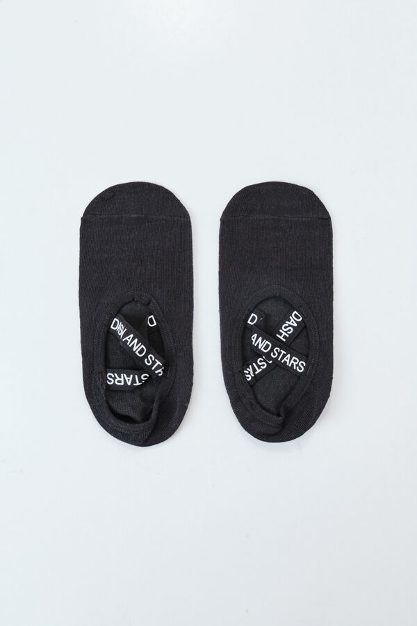 Dash and Stars Calcetines de algod&oacute;n tipo zapatilla de ballet negro negro