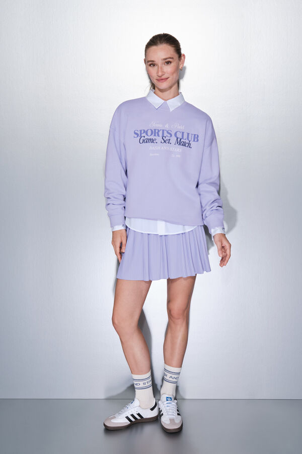 Dash and Stars Falda plisada lila con forro de malla morado/lila