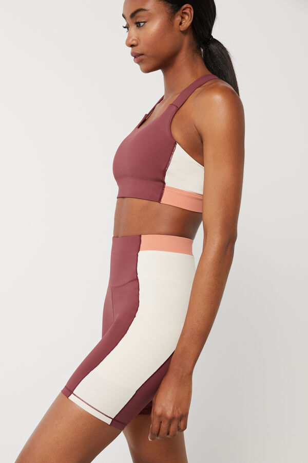 Dash and Stars Sujetador deportivo color block granate 4D Stretch púrpura
