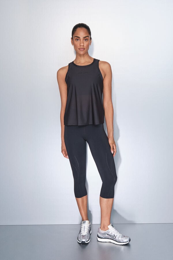 Dash and Stars Pantalón legging Capri COMPRESSIVE negros negro