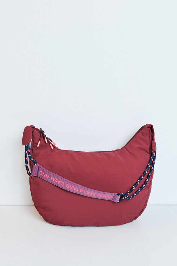 Dash and Stars Bolsa bandolera acolchada de nylon p&uacute;rpura