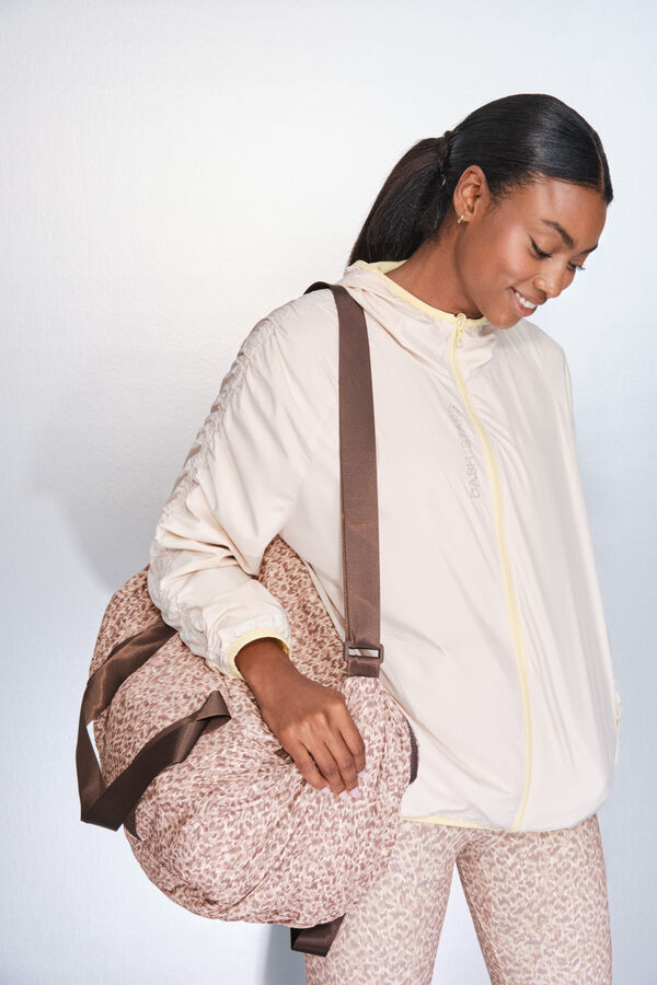 Dash and Stars Chamarra ligera reversible con capucha amarilla estampado