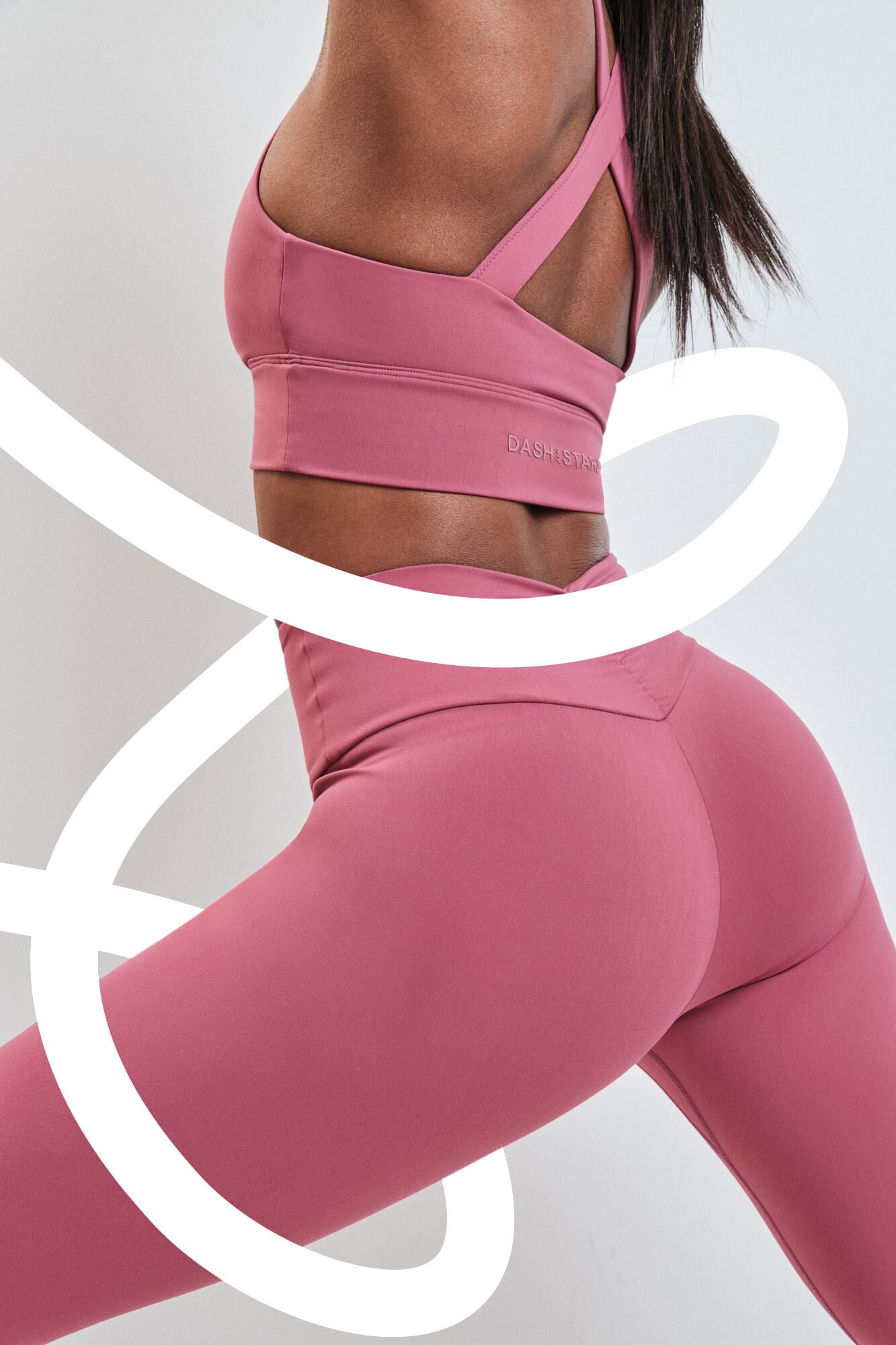 Dash and Stars Leggings largo SOFT MOVE rosa