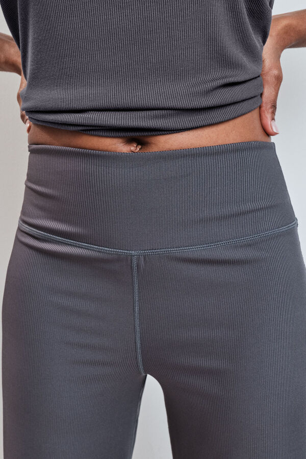 Dash and Stars Pantal&oacute;n largo palazzo acanalado gris gris