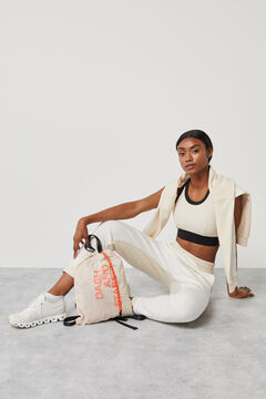Dash and Stars Pantalón jogger algodón bicolor beige