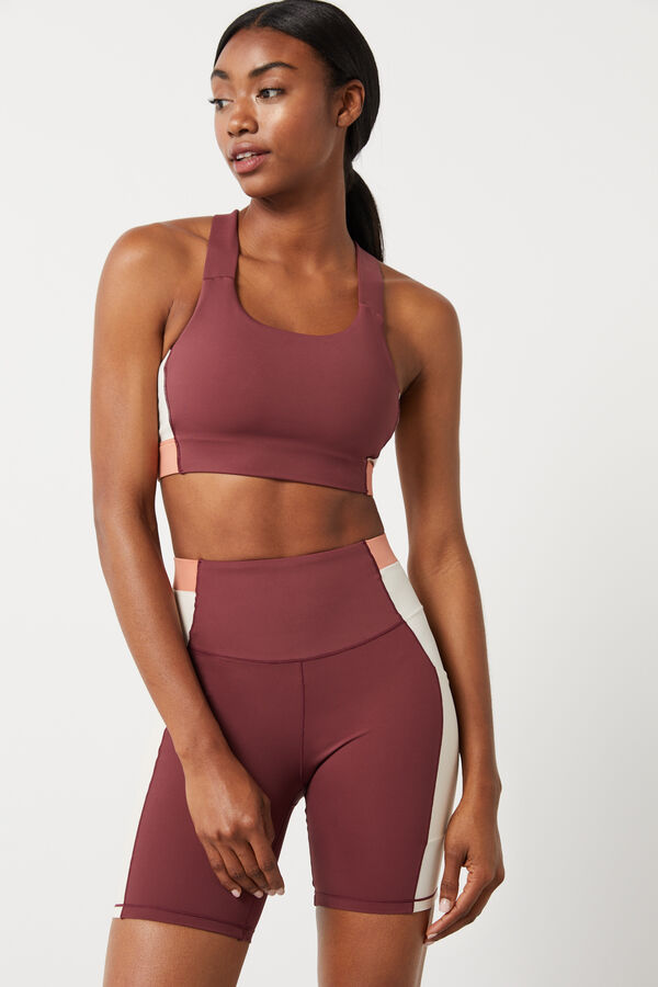 Dash and Stars Sujetador deportivo color block granate 4D Stretch púrpura