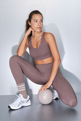 Dash and Stars Pantalón legging largos de compresión marrones café