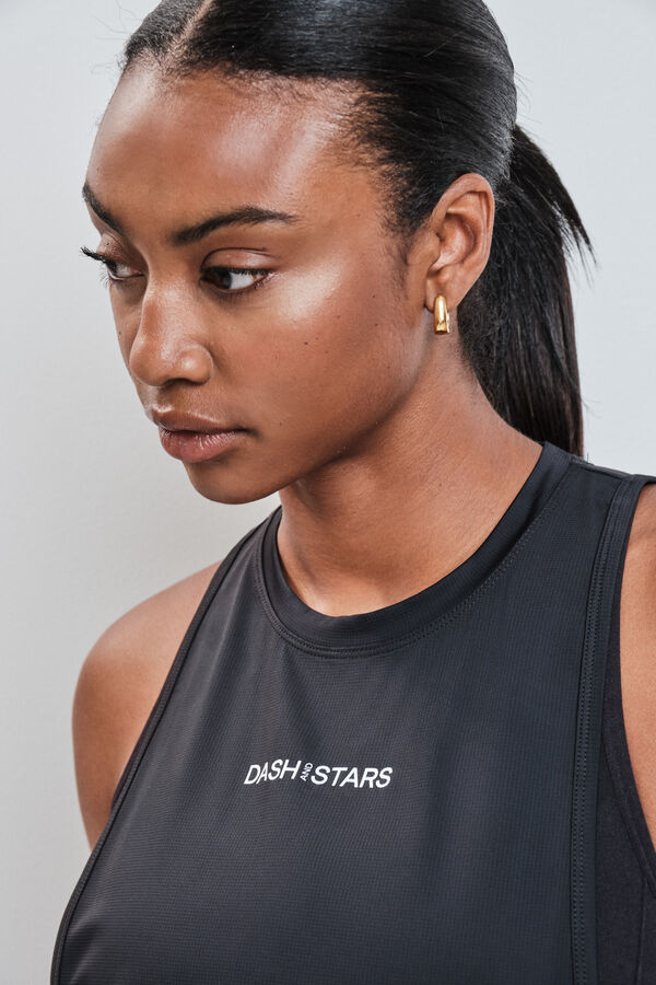 Dash and Stars Playera t&eacute;cnica sin mangas negro negro