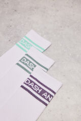 Dash and Stars Pack 3 calcetines logo contraste estampado