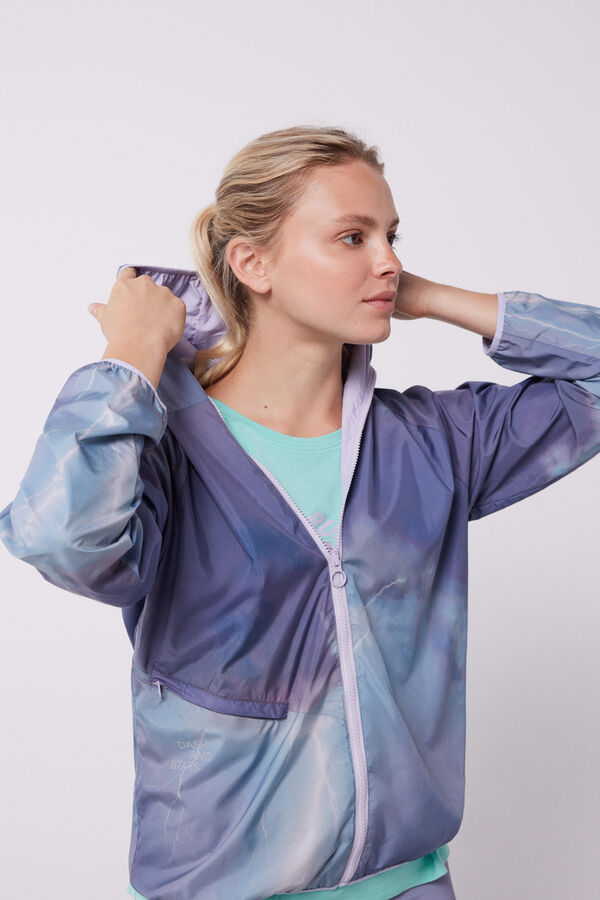 Dash and Stars Chamarra reversible water-repellent lila rosa