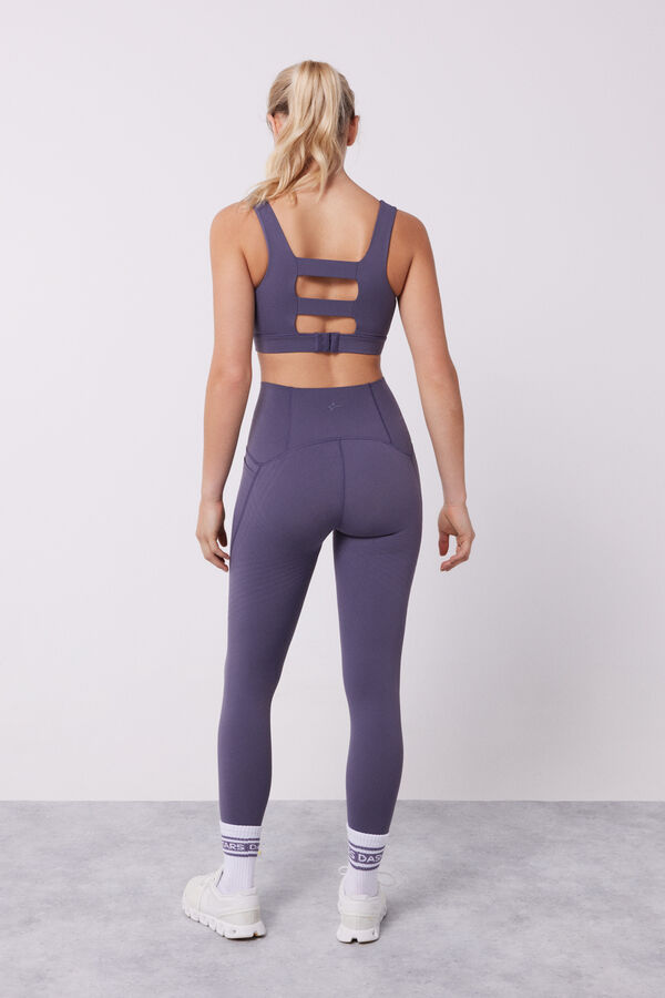 Dash and Stars Leggings morados Power Sculpt gris