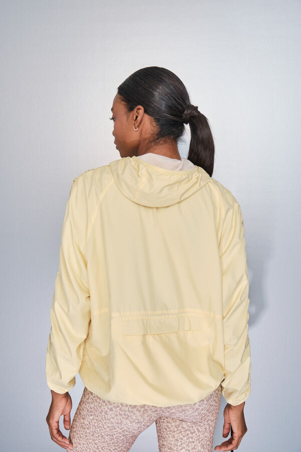 Dash and Stars Chamarra ligera reversible con capucha amarilla estampado
