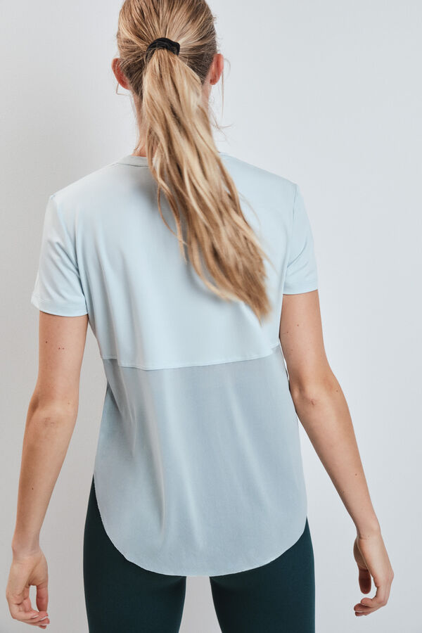 Dash and Stars Playera manga corta panel mesh azul azul