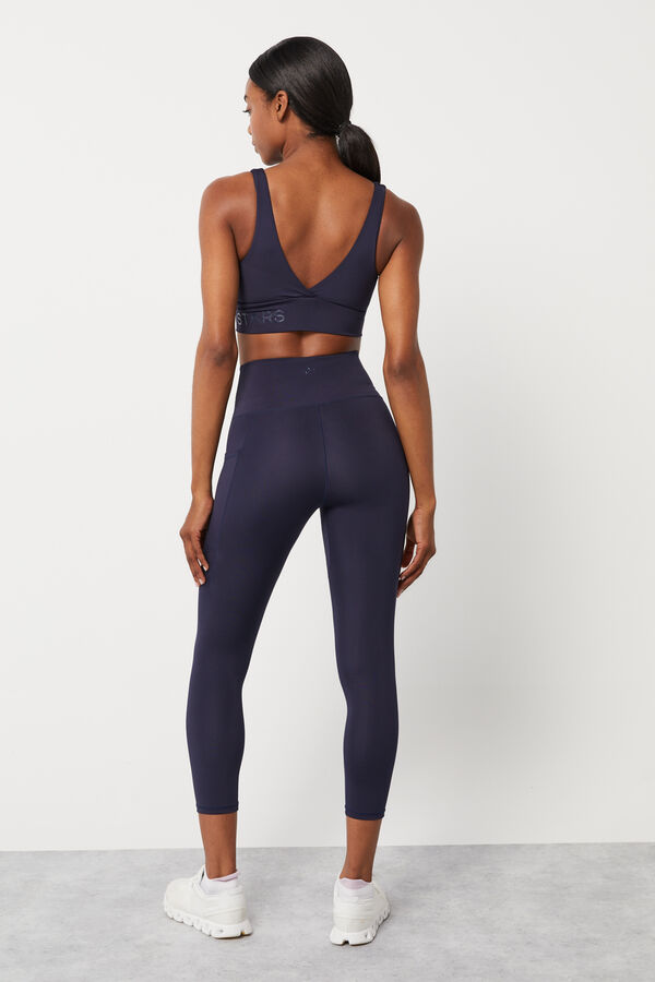 Dash and Stars Leggings crop cintura cruzada 4D Stretch azul