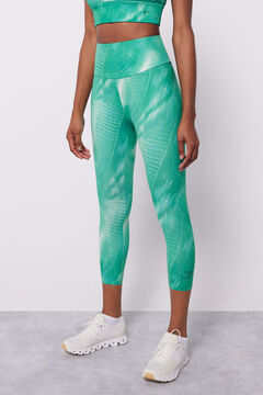 Dash and Stars Leggings crop estampado verde 4D Stretch verde