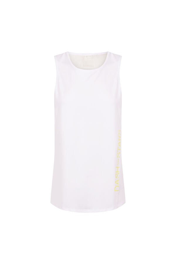 Dash and Stars Playera t&eacute;cnica halter sin mangas blanca blanco